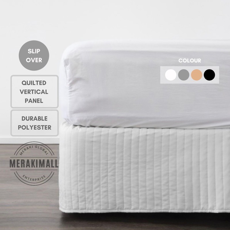 Vertical Quilted Bed Valance Bed Base Cover Mattress Base Cover