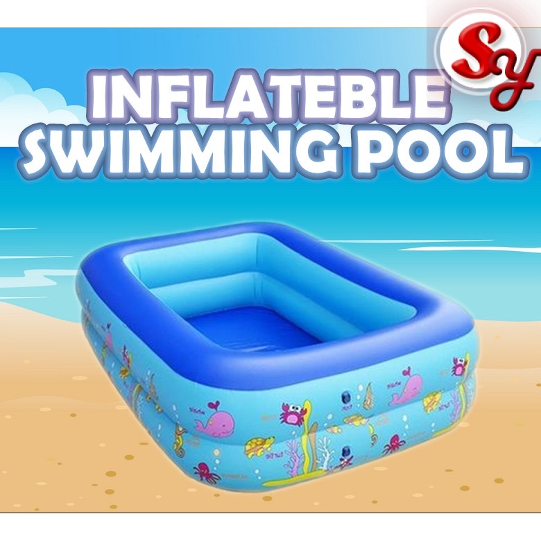 Inflatable Swimming Pool Kids Pool Baby Pool Rectangular PVC Family ...