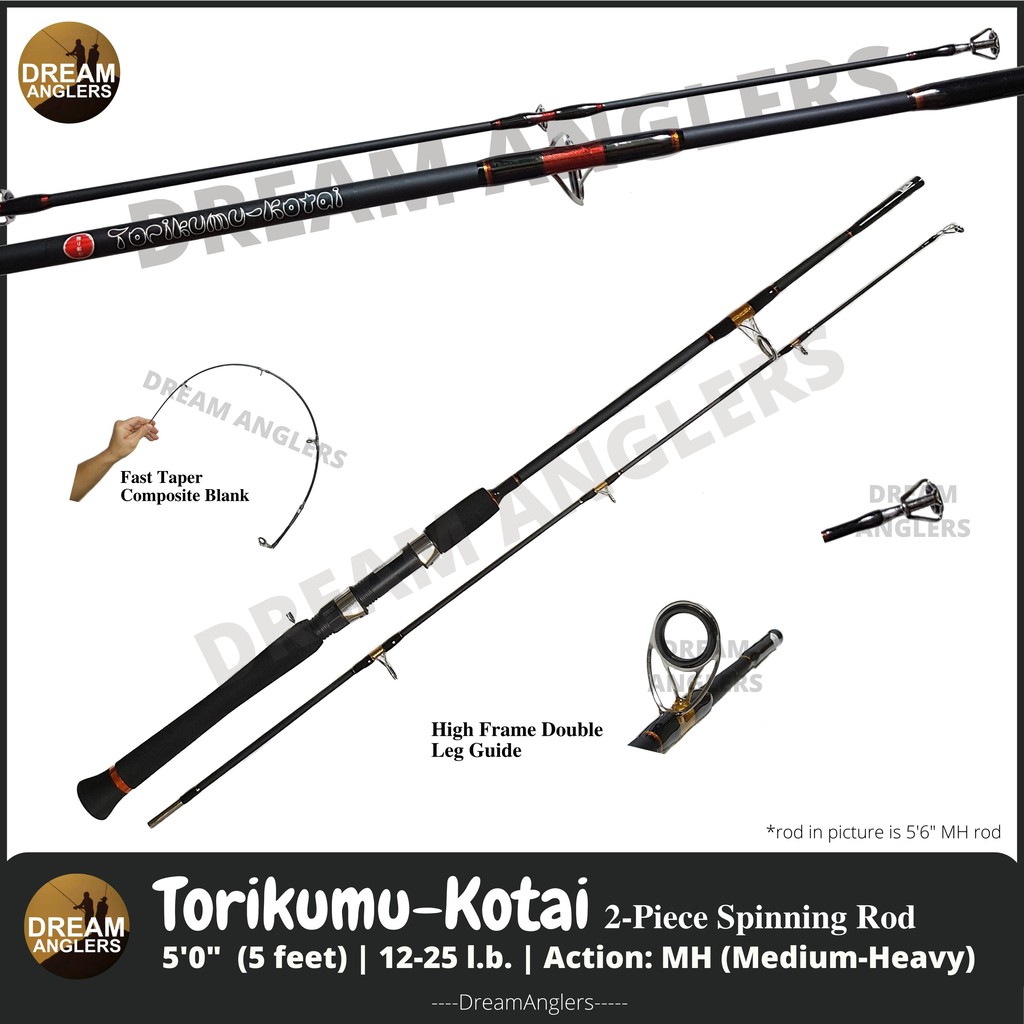 Torikumu-Kotai Medium-Heavy 5 Feet 12-25lb 2-Piece Spinning Fishing Rod