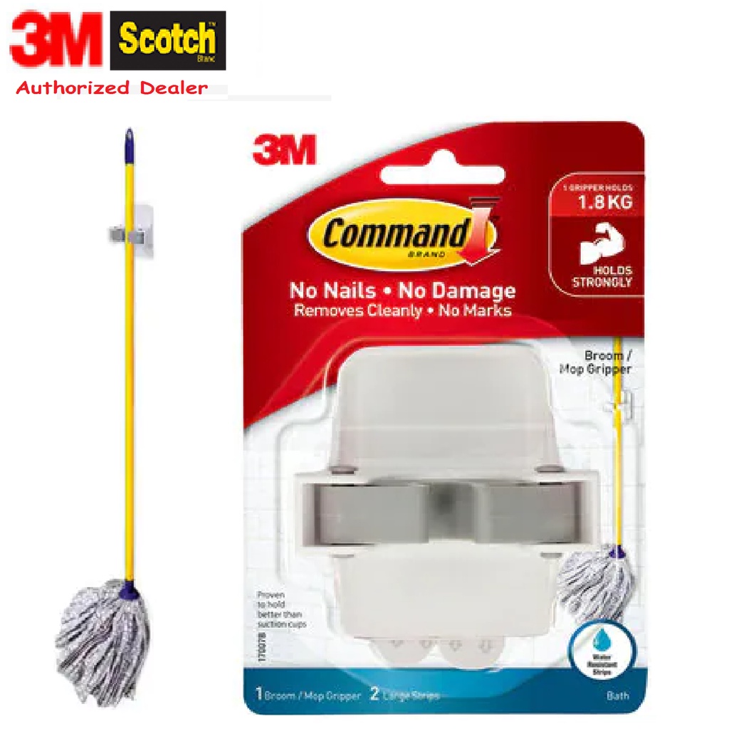 3M Command Wall Adhesive Mop Holder/Broom Gripper Damage Free