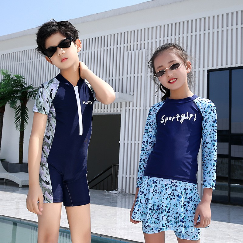 Kids Girls Boys Beachwear Swimming Suit Swimwear 2Pcs Top+Shorts Dress  Pants set