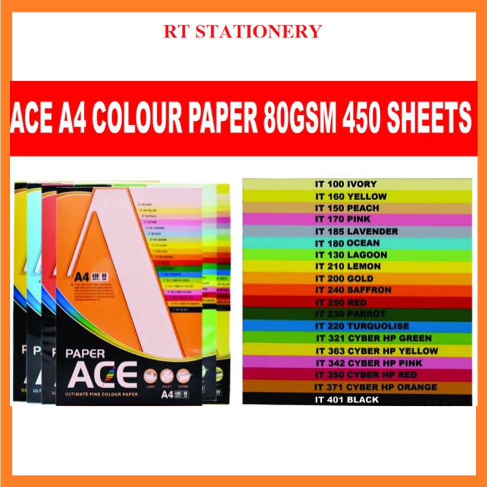 A4 Colour Paper 80GSM Fluorecent Colour (450'S)