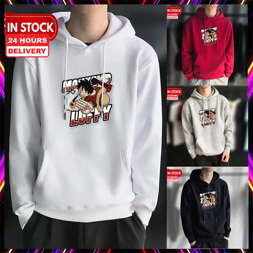 Ready Stock Hoodie One Piece Luffy Long Sleeve Jacket Hoodie Man Hoodie Women Baju Hoodie Perempuan Baju Hoodie Lelaki