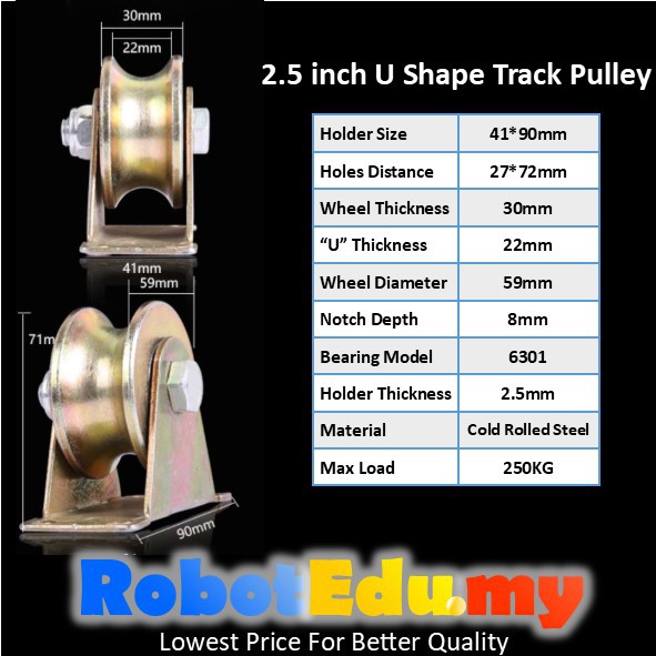 2.5 inch (u shape)