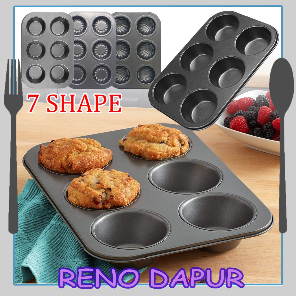 Muffin Tray Cupcake Baking Tray Slot Cupcake Mould Non-Stick Cup