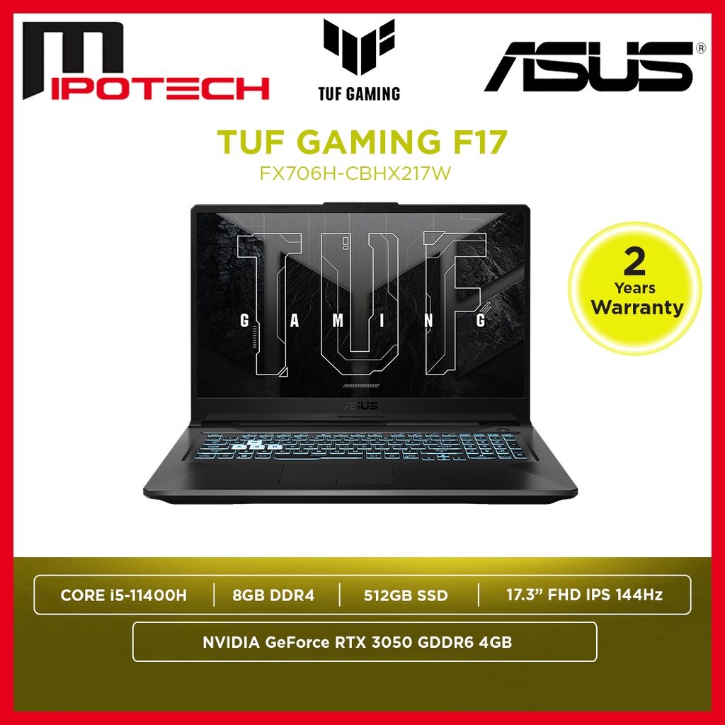 Asus TUF F17 FX706H-CBHX217W 17.3" FHD 144Hz Gaming Laptop( I5-11400H ...