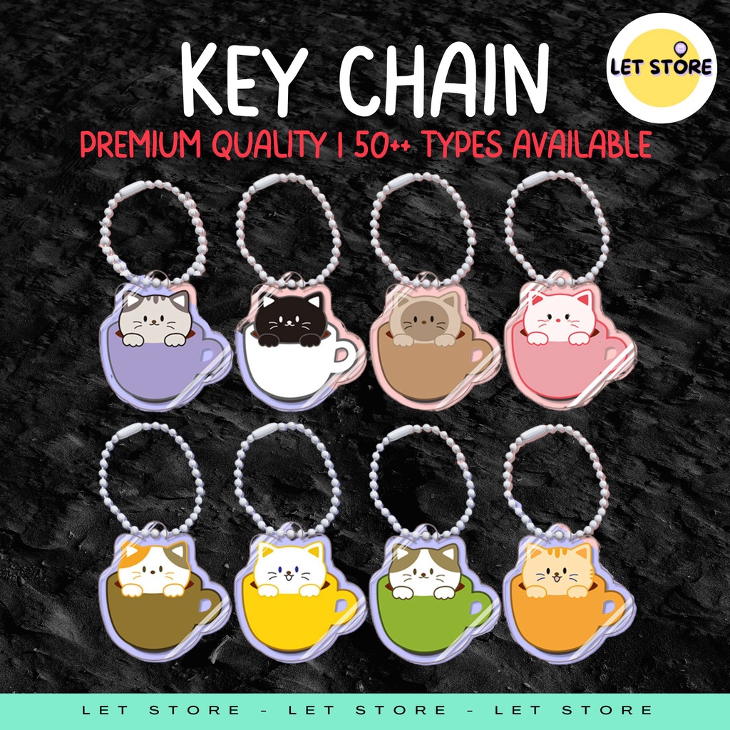 Keychain Cat Bunny Puppy Acrylic Cute Bag Keychain Cartoon Key Ring