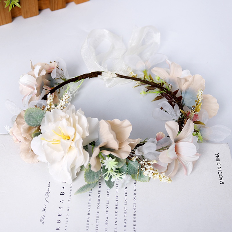 Bridal Flower Crown Bride Wreath Wedding Headdress Vintage Bohemian ...