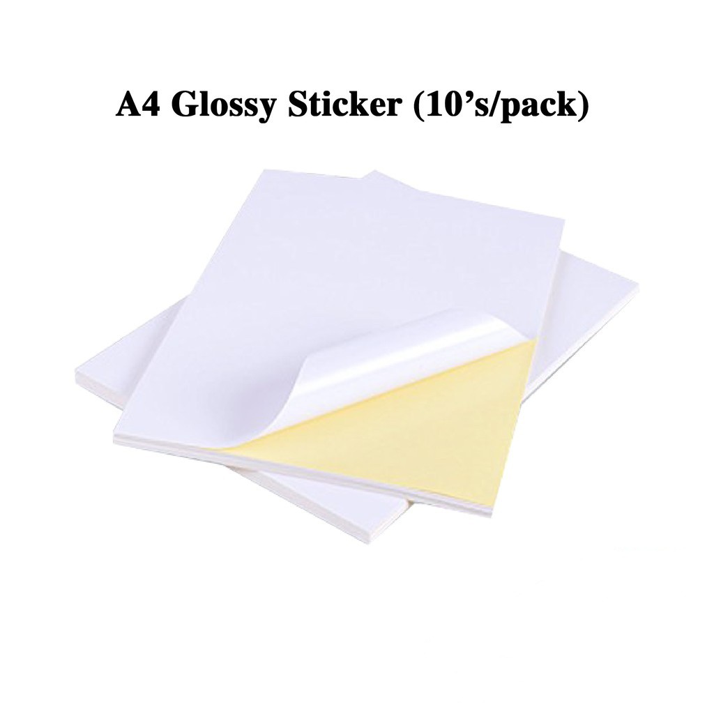 Inkjet / Laser Printing A4 Glossy Sticker Paper (10's/pack) | Shopee ...