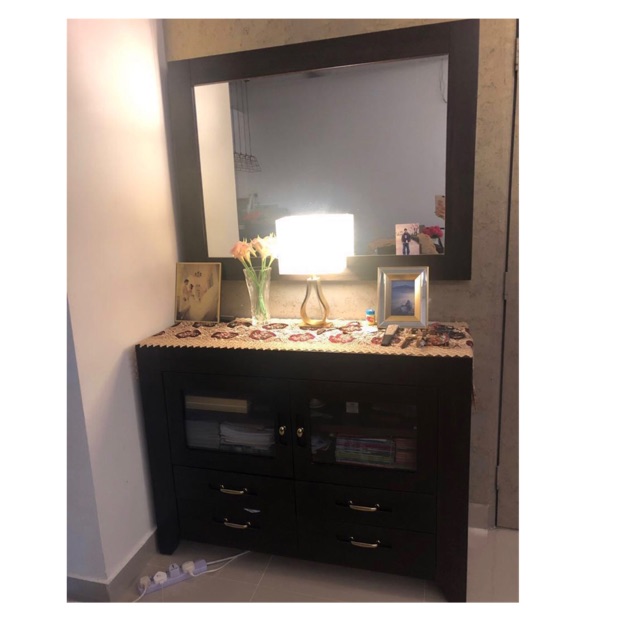 Preloved console table and mirror Solid Wood