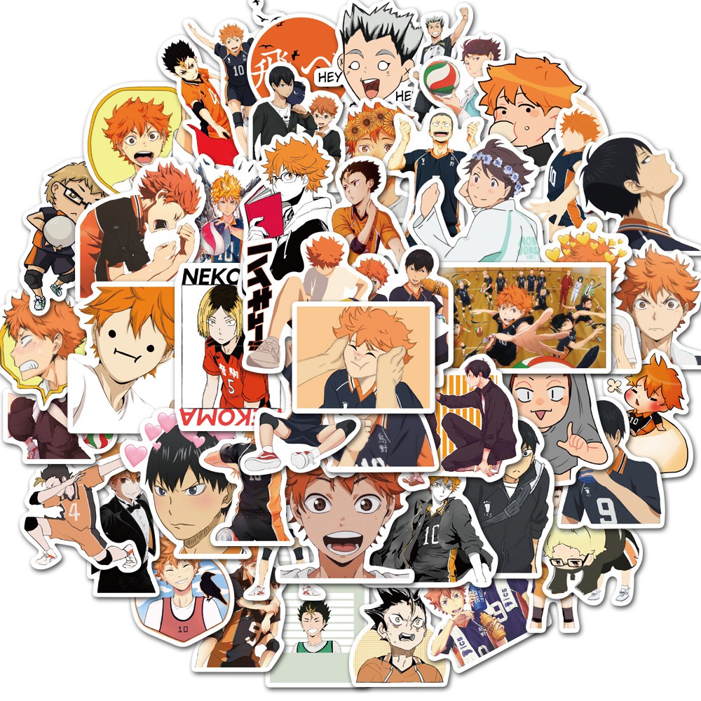 50 Pcs Anime Haikyuu Stickers Pack - Pauplian Waterproof Vinyl Stickers  Classic Japanese Anime Stickers For Laptops Bumper Kids Teens Adults For  Water