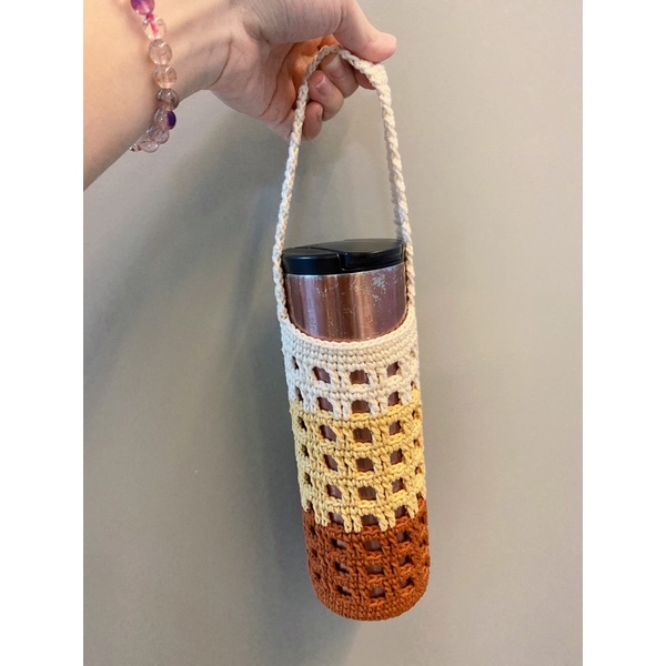 TYESO tumbler Cover Crochet Sarung Botol Air Kait Handmade保温杯套 Bottle ...
