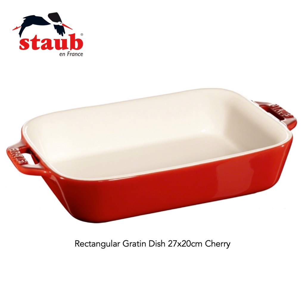STAUB® Ceramic Rectangular Gratin Dish, Cherry Shopee Malaysia