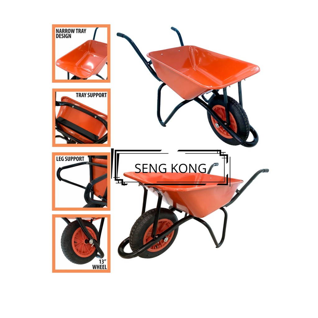 OREX Wheelbarrow with 13' pneumatic wheel (Orange Trat) | Shopee Malaysia