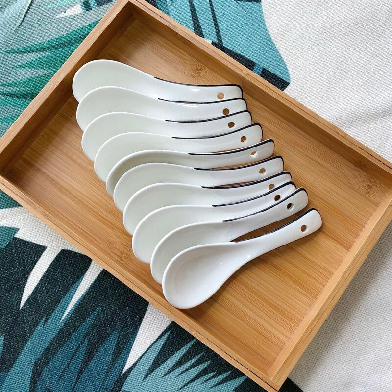 nordic ceramic black line spoon (RS2634) | Shopee Malaysia