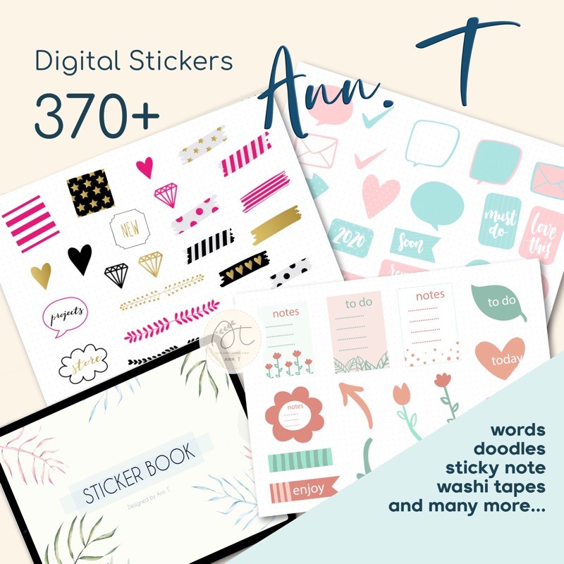 GoodNotes / PNG Digital Sticker Book 3 for Planner / Journal Stickers ...