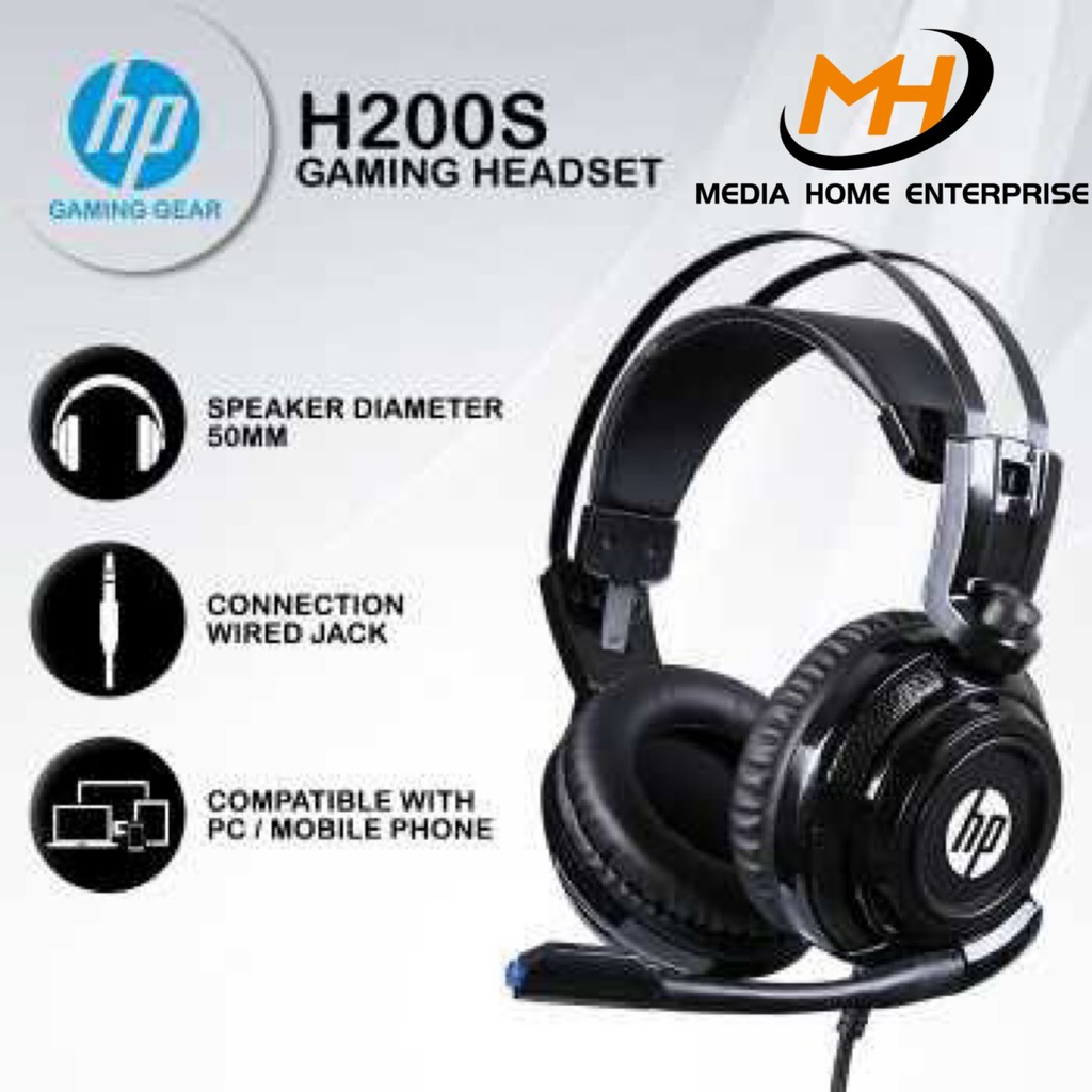 HP Gaming Headset H200 with / without backlight, 50mm speaker size