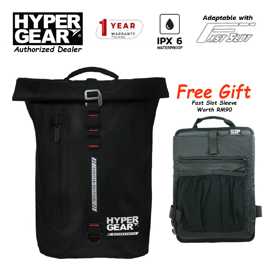 Hypergear Dry Pac Aero 25L Bundle With Fast Slot Waterproof Durable Outdoor Bag Backpack