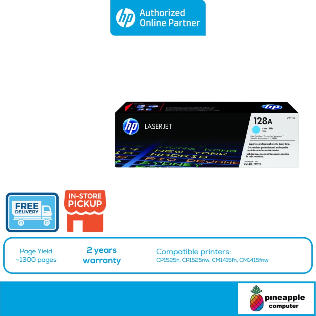 HP 128A Cyan Original LaserJet Toner Cartridge (CE321A) | Shopee Malaysia