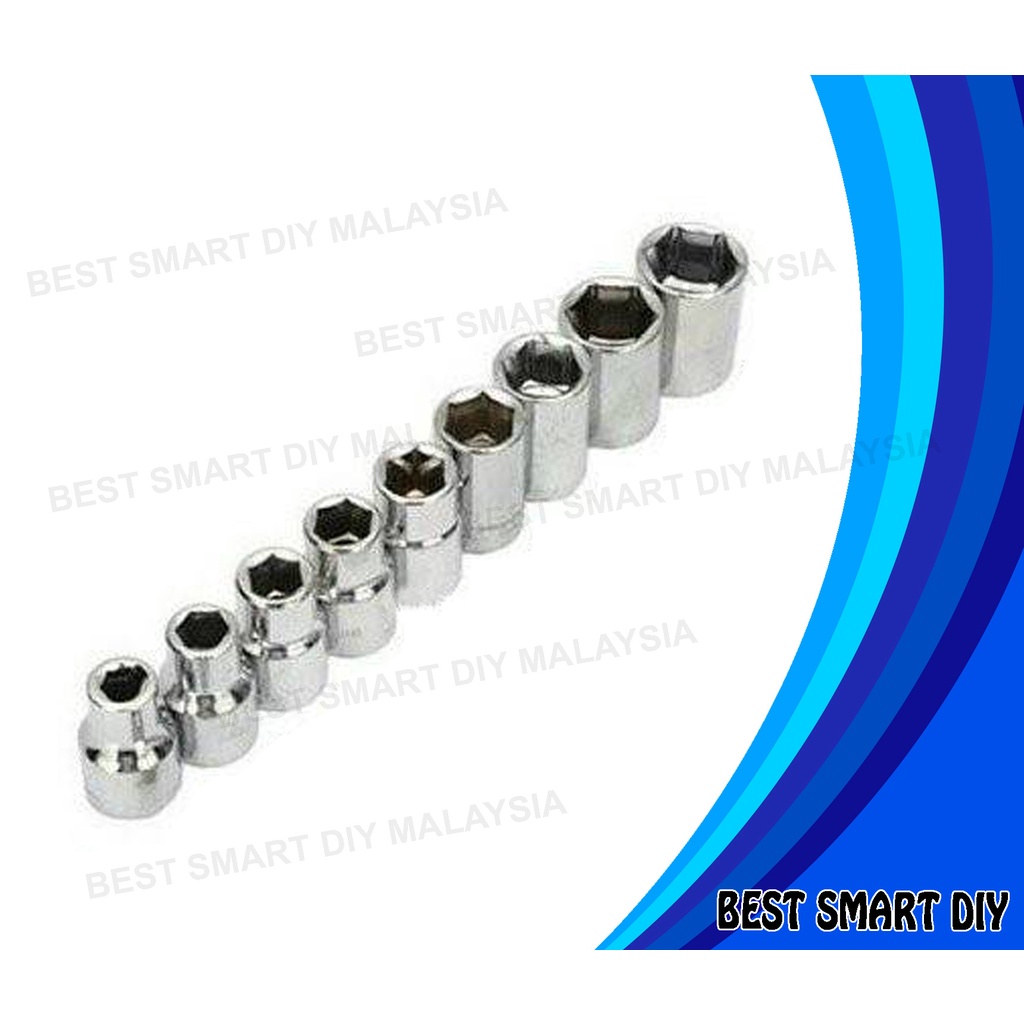 ½” Heavy Duty Chrome 6 Point Socket Box (SHORT) FORCE 1/2“ 6PT. SOCKET ...
