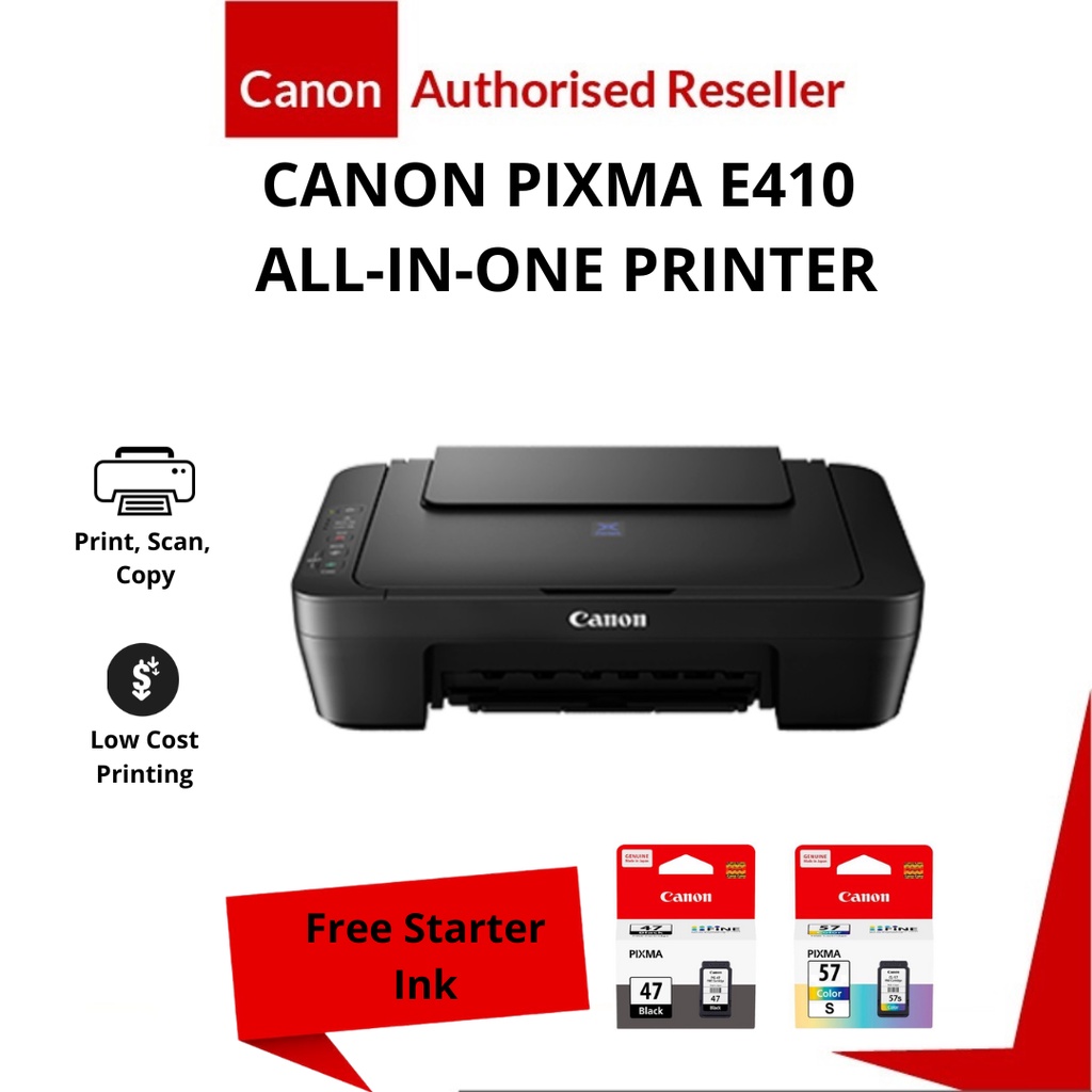 Canon PIXMA E410 Ink Efficient E Series Printer Print/Copy/Scan Included Ink Set Shopee Malaysia