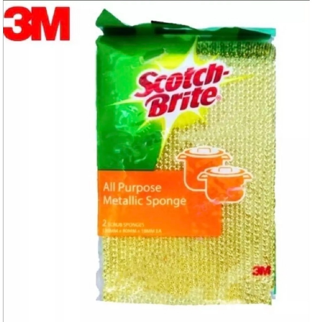 3M SCOTCH BRITE All Purpose Metallic Sponge (2pcs/pack) | Shopee Malaysia