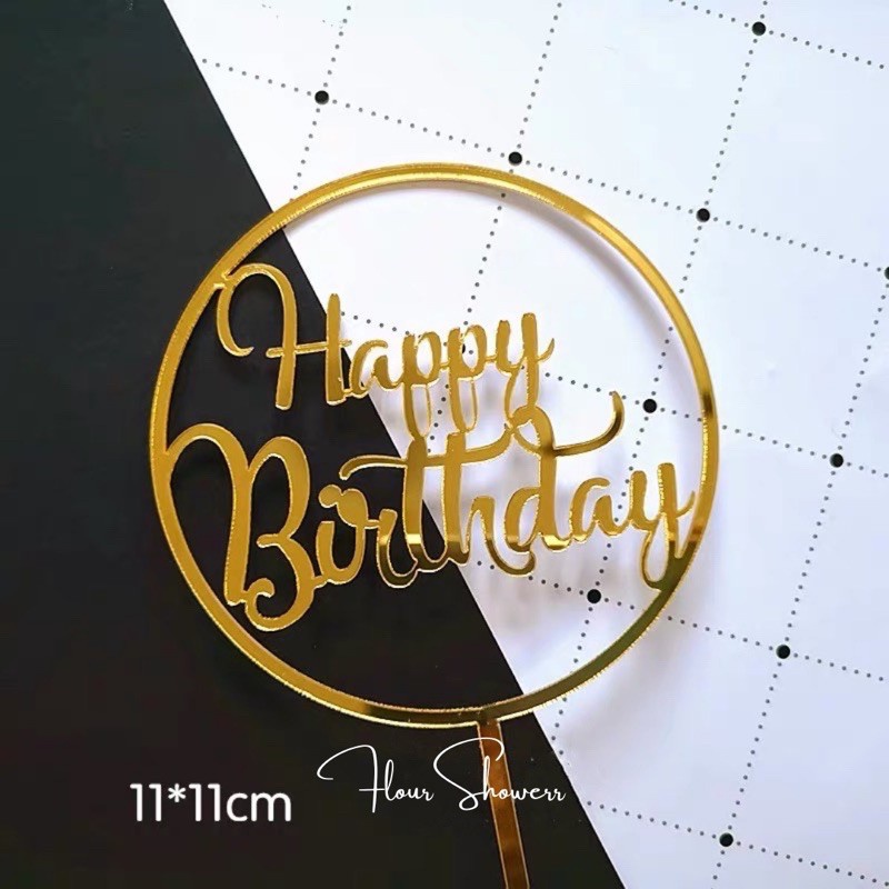 Acrylic Happy Birthday Cake Topper Stand Decoration | Birthday Topper ...