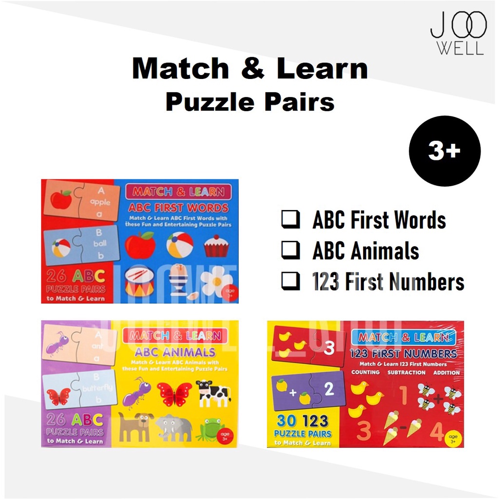 Match & Learn Puzzle Pairs - ABC First Words / ABC Animals / 123 