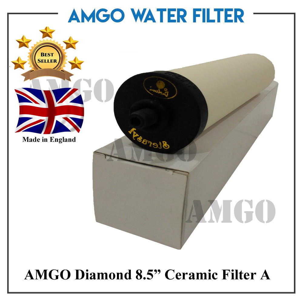 Diamond 8.5" Ceramic Water Filter Short (Made In England )(Ceramic