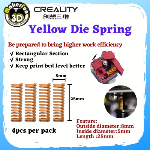 3D Printer Die Spring Yinpecly S 45x20mm - Yellow Light Load ...