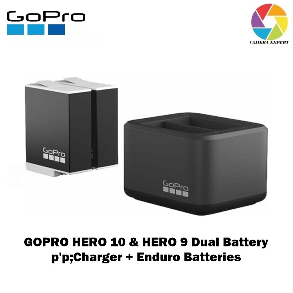 GOPRO Hero 10 & Hero 9 Dual Battery Charger + Enduro Batteries ( Total