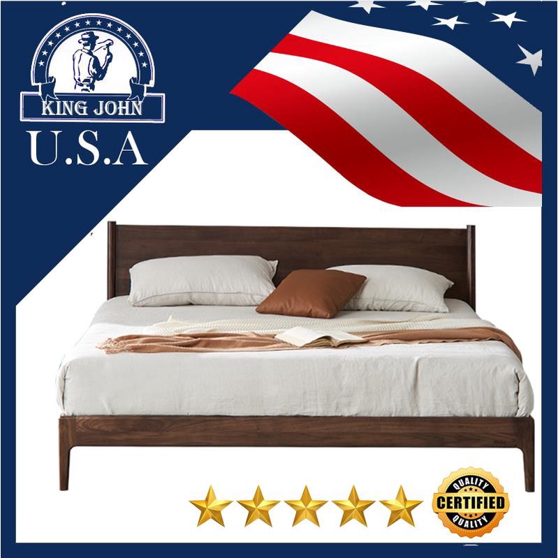 King Size (180cm x 200cm) Full Solid Rubberwood Bed Frame with