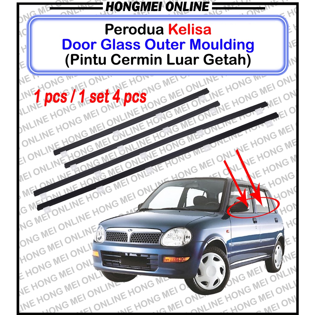 Perodua Kelisa Front/Rear Outer Door Glass Moulding (Pintu Cermin Luar