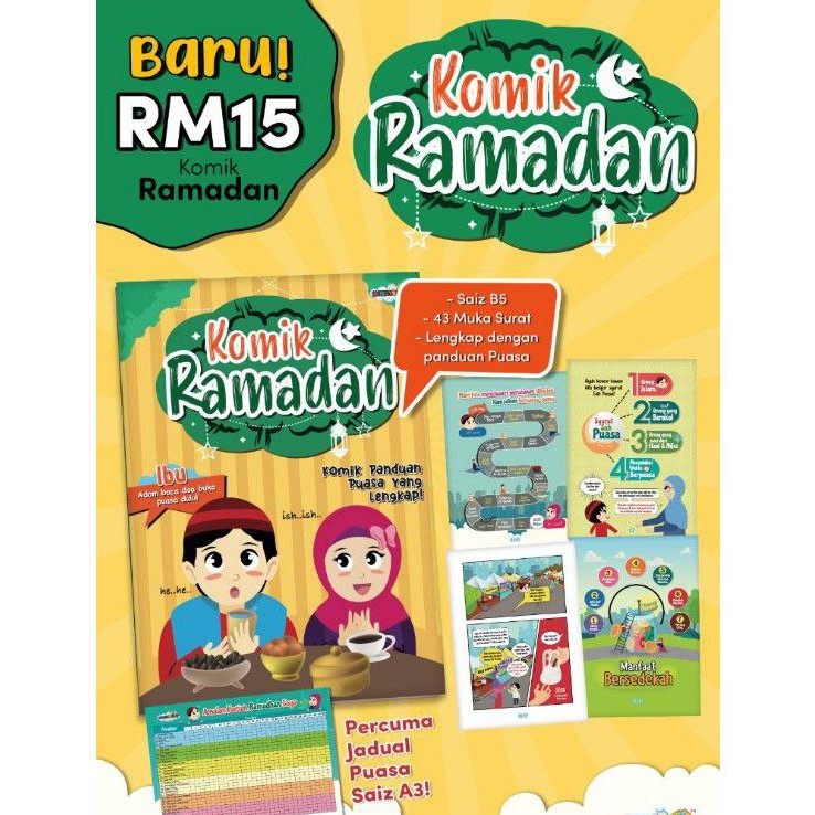 KOMIK RAMADAN JADUAL PUASA (10 KEPING) | Shopee Malaysia