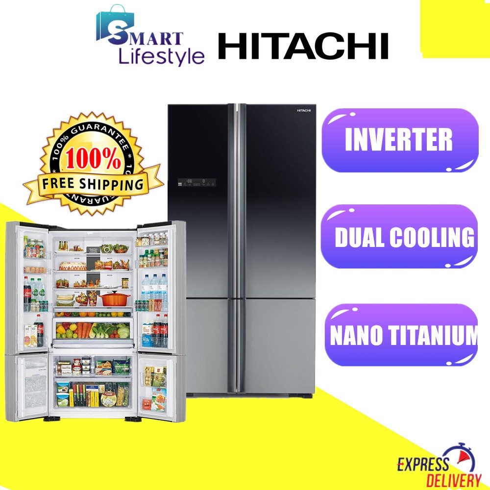 Hitachi French Bottom Freezer 4 Door Inverter Refridgerator (700L) R