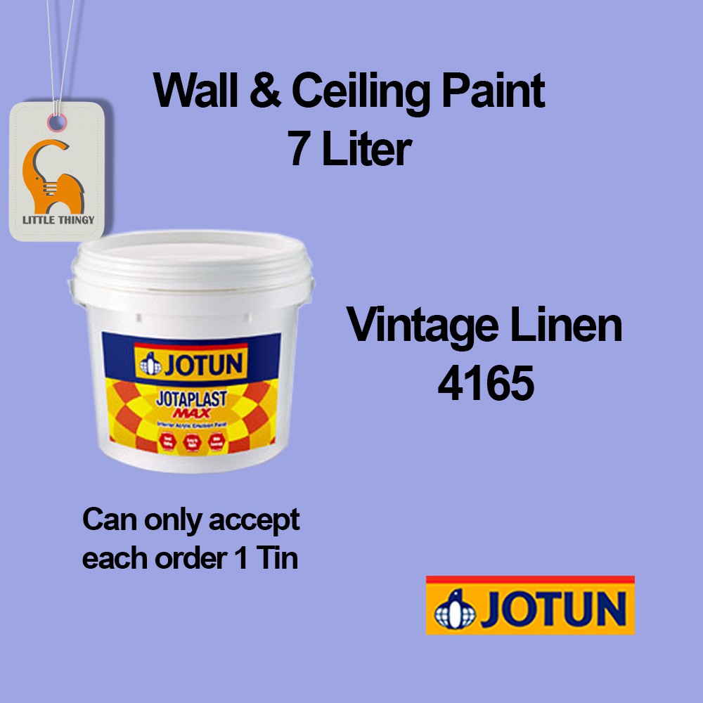 Jotun 7L Vintage Linen 4165, Jotaplast Max Paint Suitable for Wall Ceiling Cat Dinding Warna