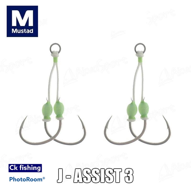 Mustad Jigging Assist Hook Size 2/0 to 4/0 SW Saltwater Slow & Fast Jigging  Fishing Hook / Mata Kail Pancing