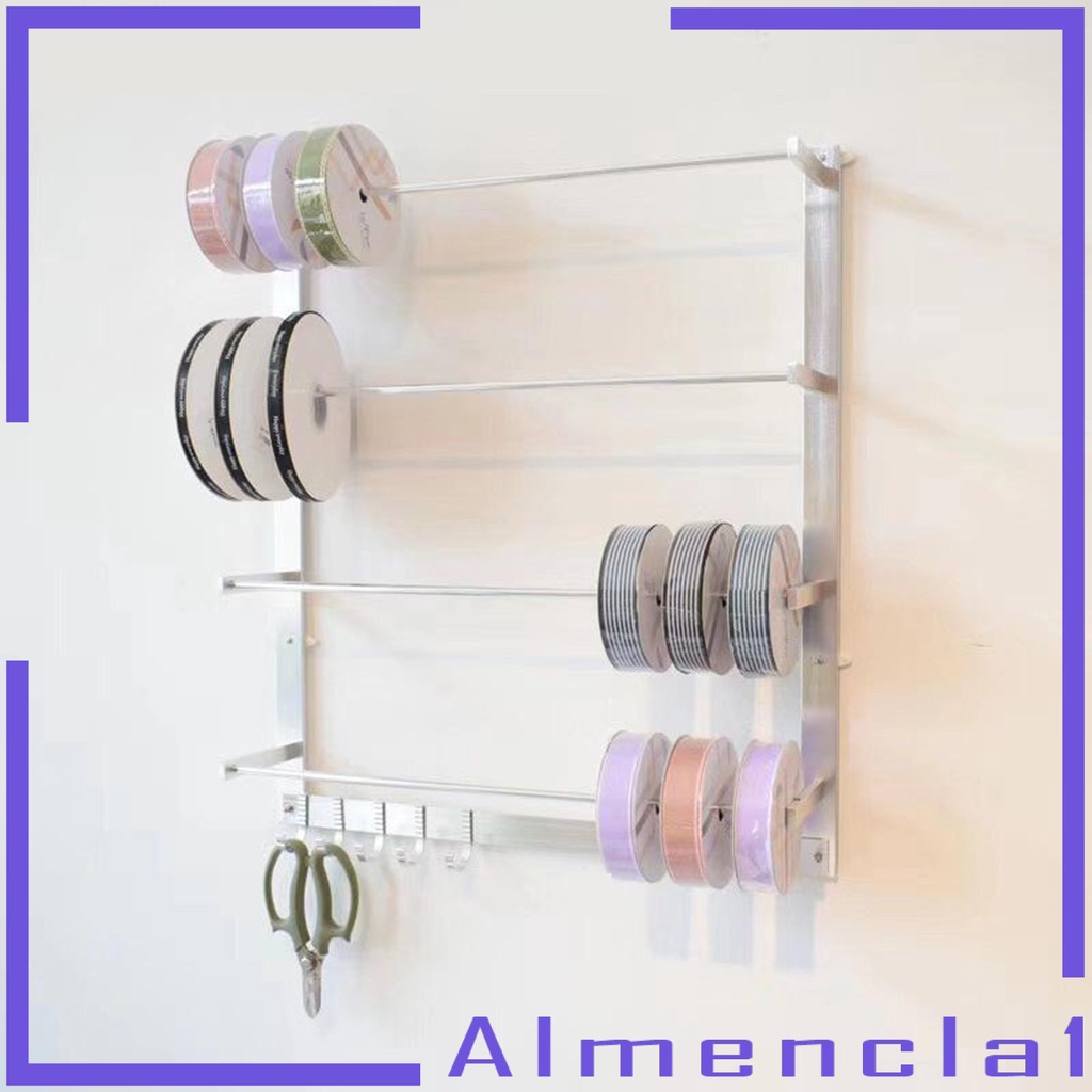 [AlmenclaabMY] Wire Spool Rack Wall Mounted Ribbon Organizer Key Holder for Home Sewing