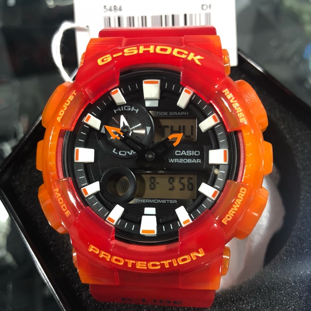 g shock skeleton orange