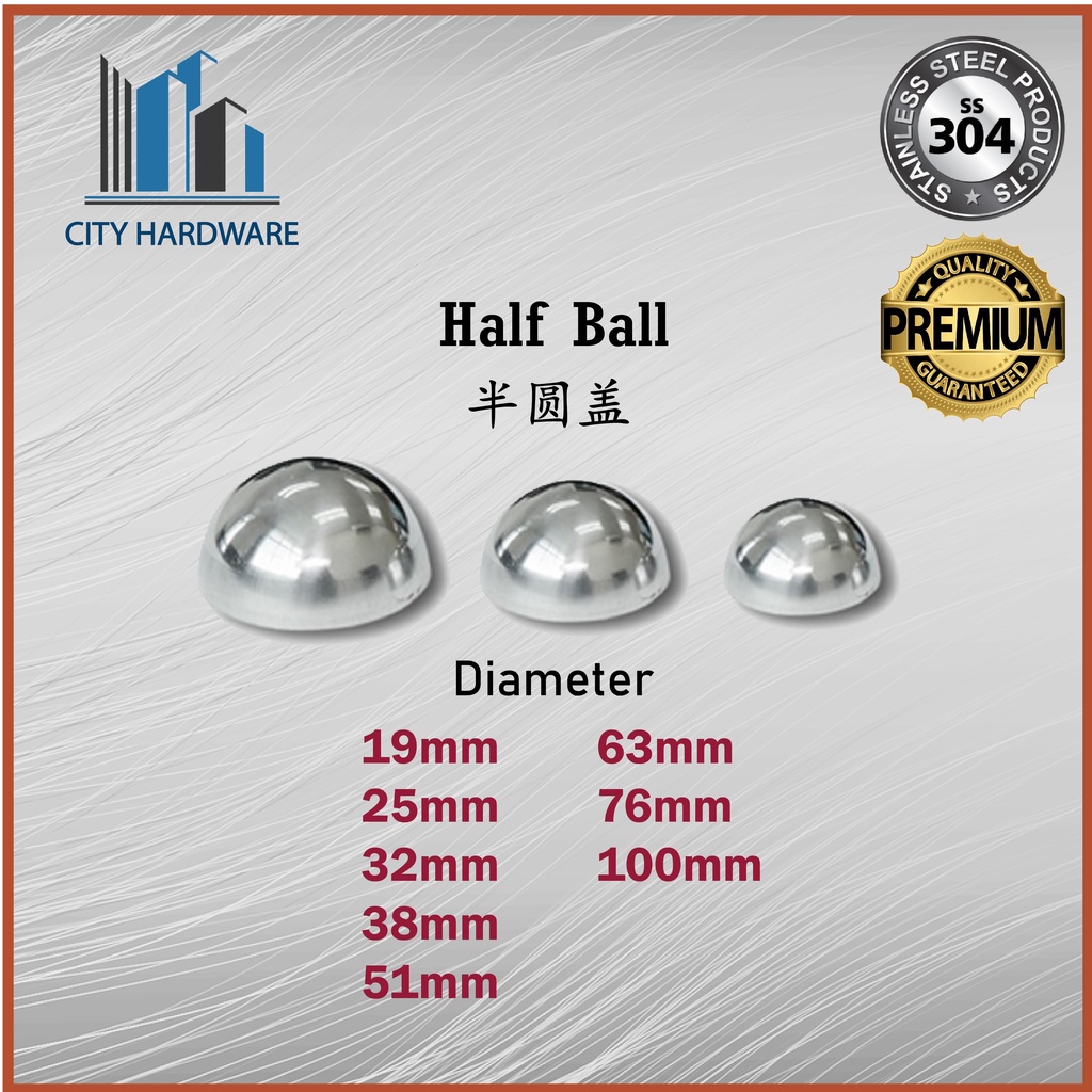 Stainless Steel Half Ball 半圆盖 Q 039(B) Shopee Malaysia