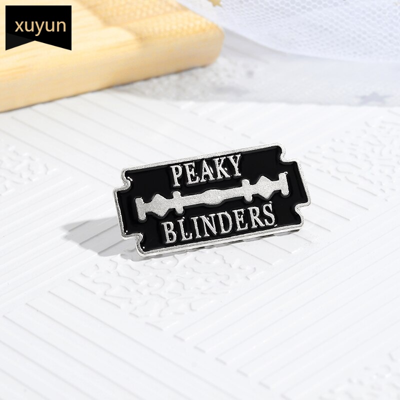 Black Razor Blade Enamel Pin Classic TV Show Punk Badge Fashion Jewelry Brooches Bag Clothes