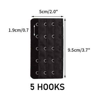3 Pieces - 1/2/3/4/5 Hooks Elastic Bra Extenders Strap Extension Bra Strap  Adjuster Back Strap Adjustable Buckle
