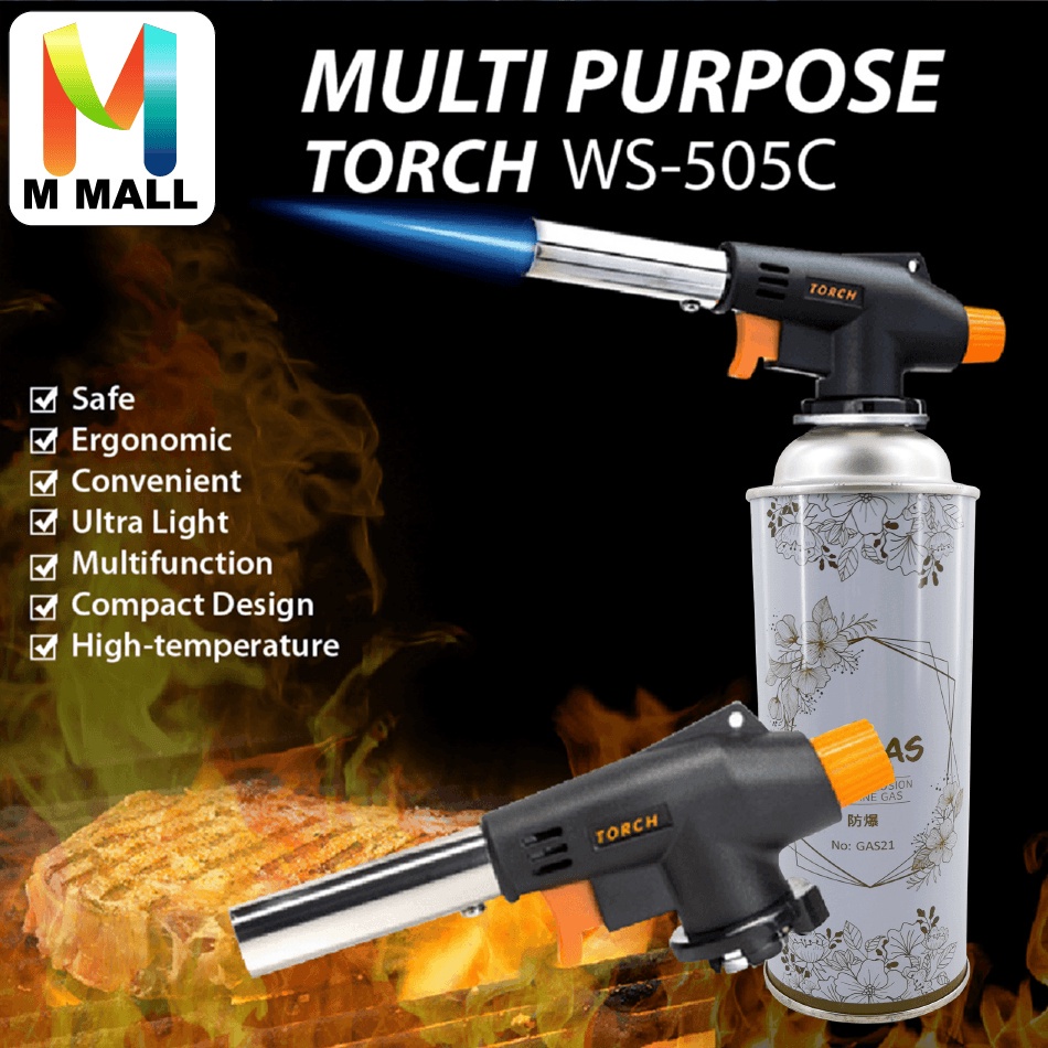 M Mall Multipurpose Butane Camping Gas Multipurpose Torch Butane Burner Welding Flame Gun With