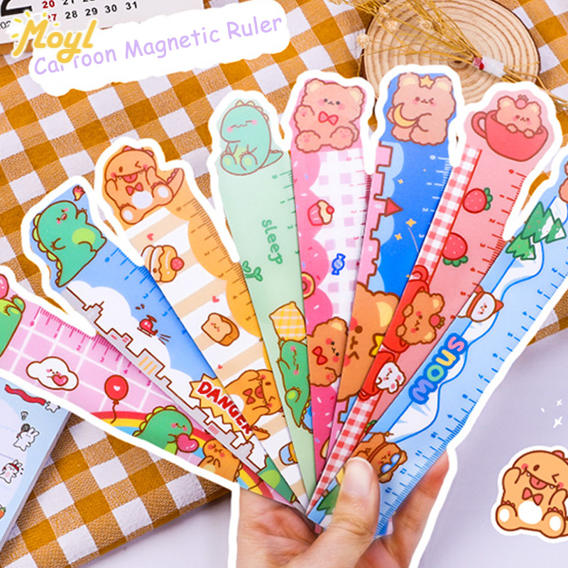 15cm Korean Cute Cartoon Soft Ruler Bendable with Magnetic Drawing ...