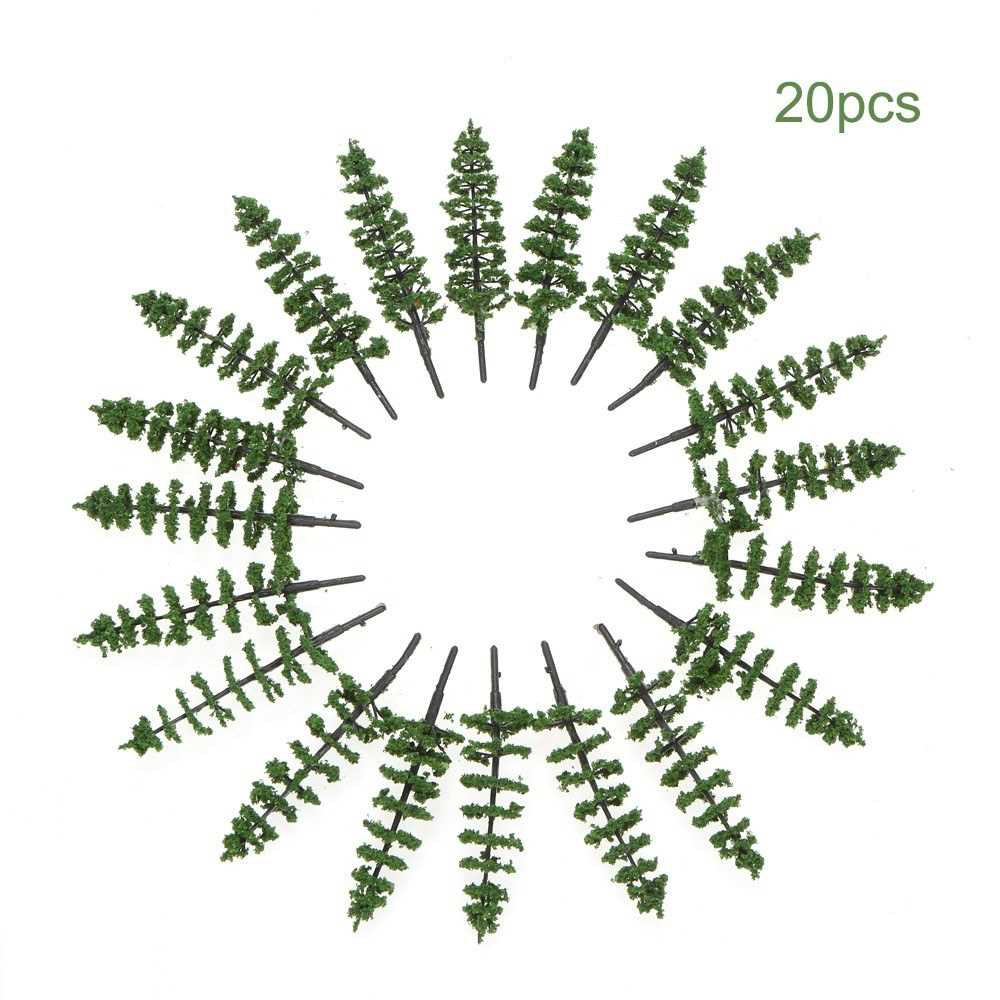 20pcs Mini Plastic Green Trees Scale Architectural Models Train ...