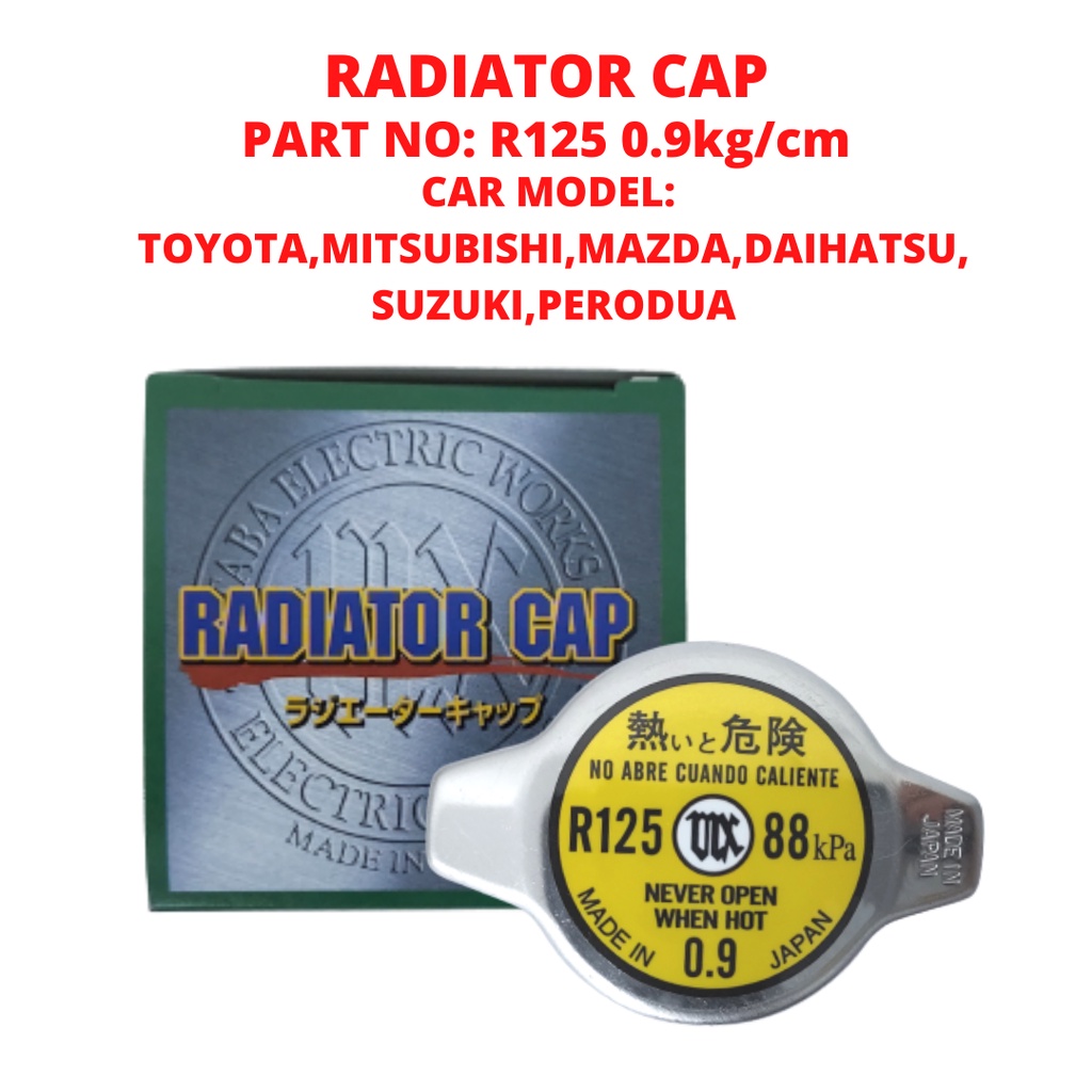 RADIATOR CAP R125 FOR TOYOTA,MITSUBISHI,MAZDA,DAIHATSU,SUZUKI,PERODUA ...