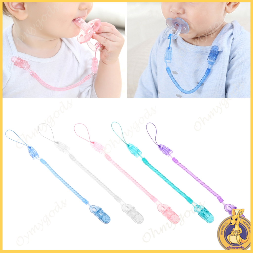 OMG*Baby Infant Child Fake Pacifier Spring Pacifier Nipple Clip Chain ...