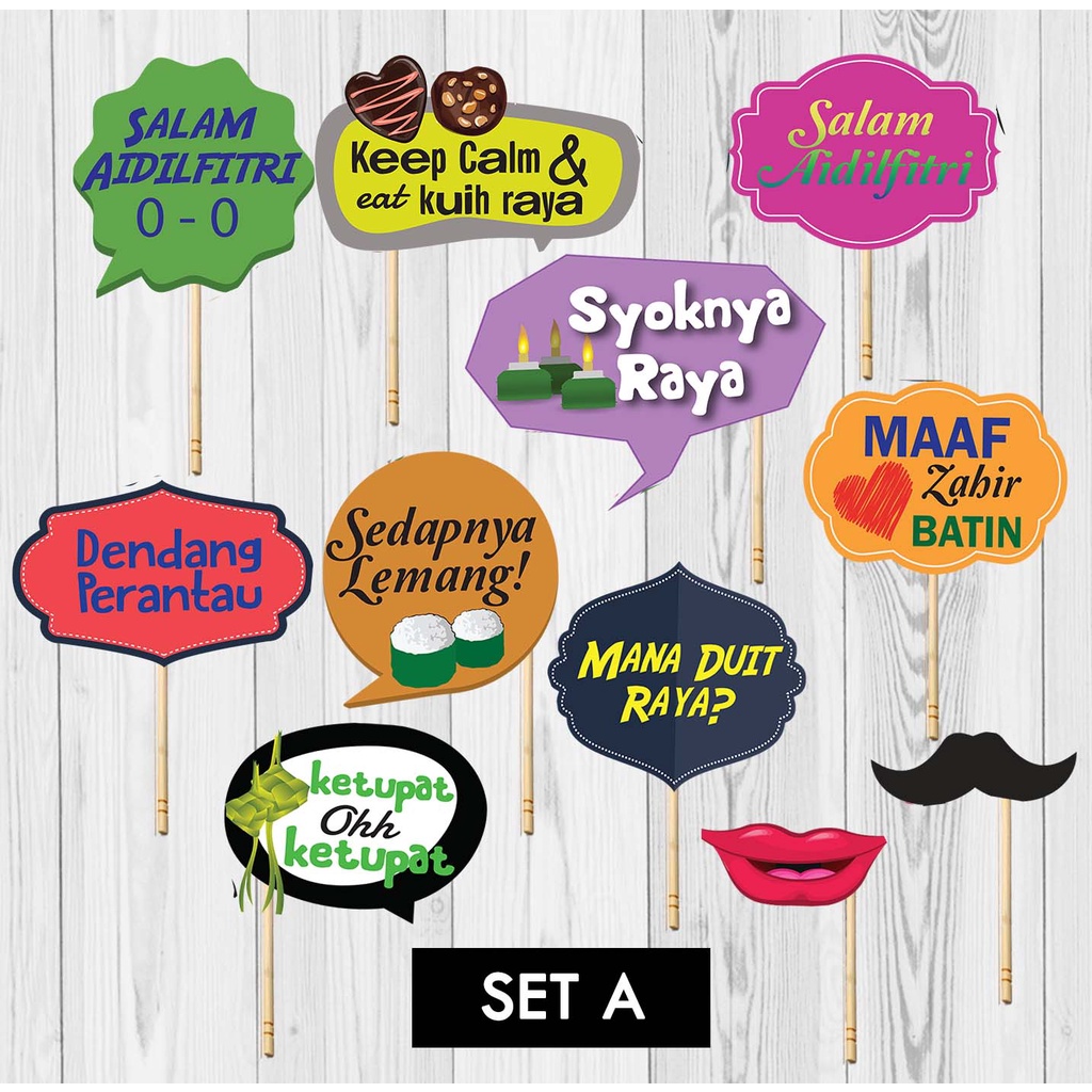 10 Pcs Photobooth Props Raya Props Props Stick Shopee Malaysia