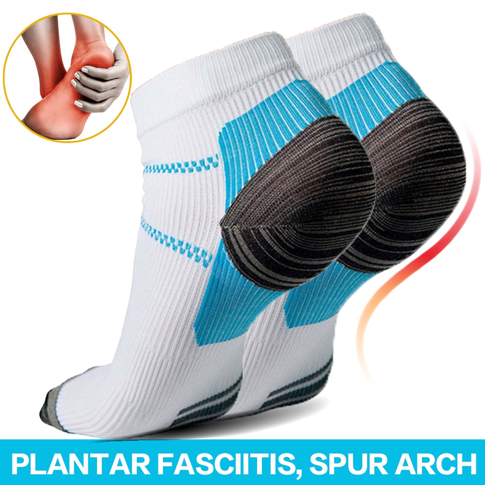 Unisex Foot Compression Sock AntiFatigue Plantar Fasciitis Insoles
