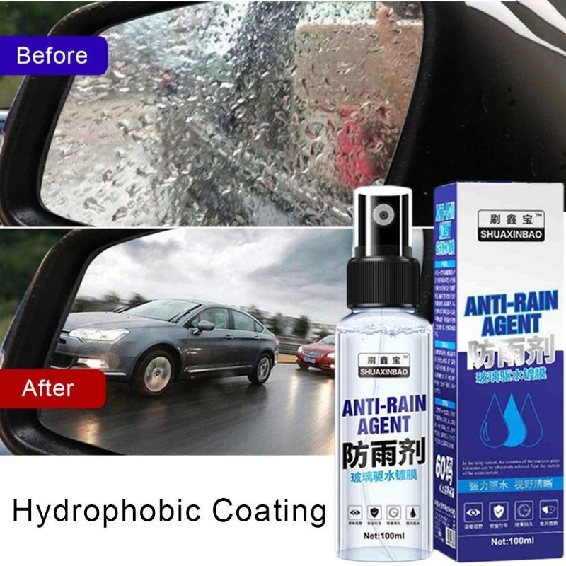 Anti Rain Fog Agent 100ML Glass Nano Hydrophobic Coating Windshield  Rainproof Agent Spray Car Liquid Ceramic Coat